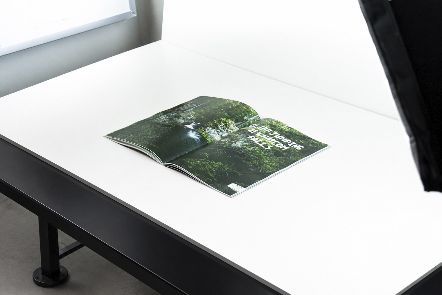 GrandTaiga Magazine Volume One open on a white table